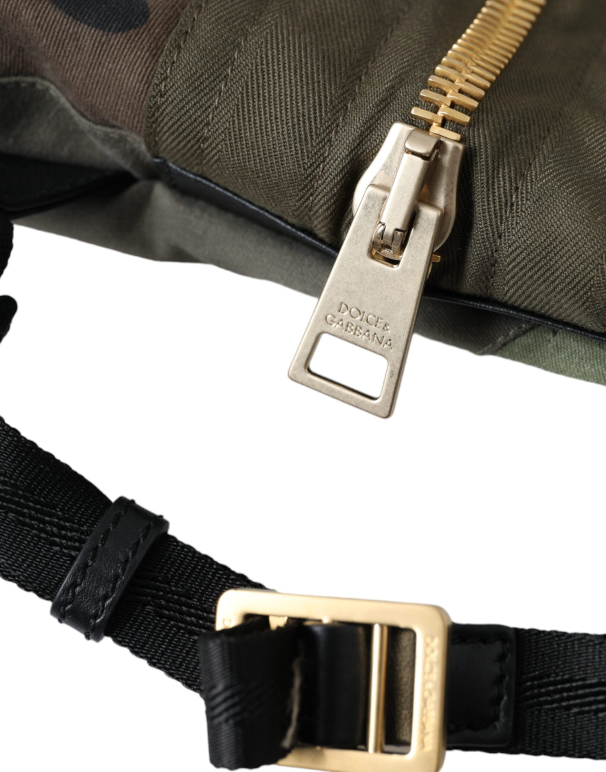 Dolce & Gabbana Military Green Patchwork Backpack Bag
